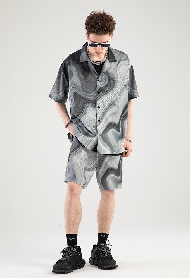NOSAW Marble Button Up Shirt