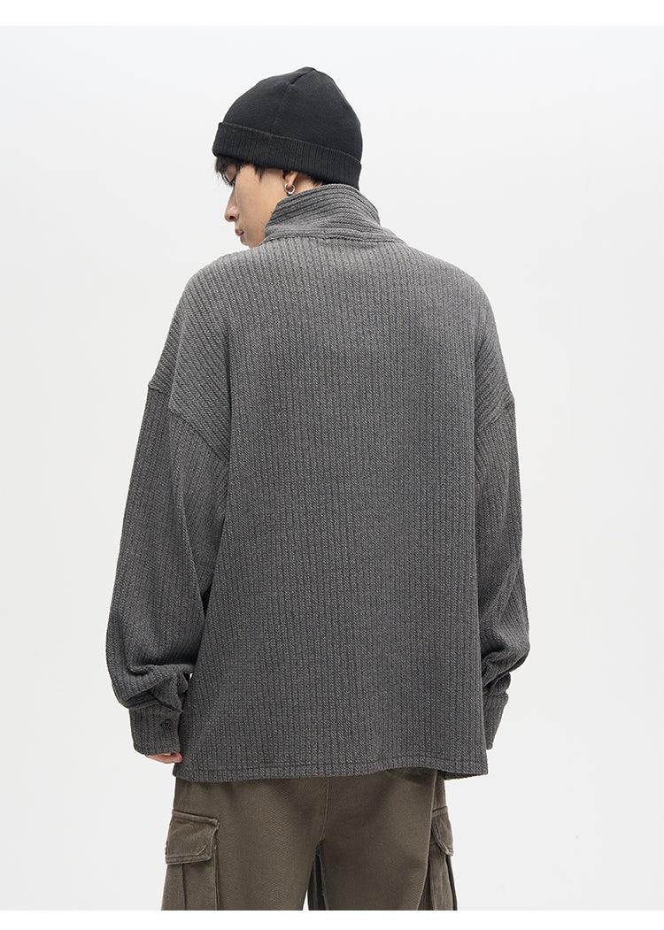 77F7GHT Quarter Zip Ribbed Fleece Jacket