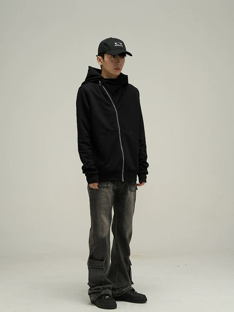 HJK Exclusive Asymmetrical Zip Hooded Jacket