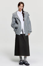 RAPPEYE Mohair Double Zipped Hooded Sweater