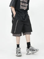 MRNEARLY Layered Zip Shorts
