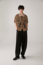 PHYSBOY Retro Leaf Crochet Button-Up