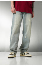 BJHG Star Spike Washed Denim Jeans