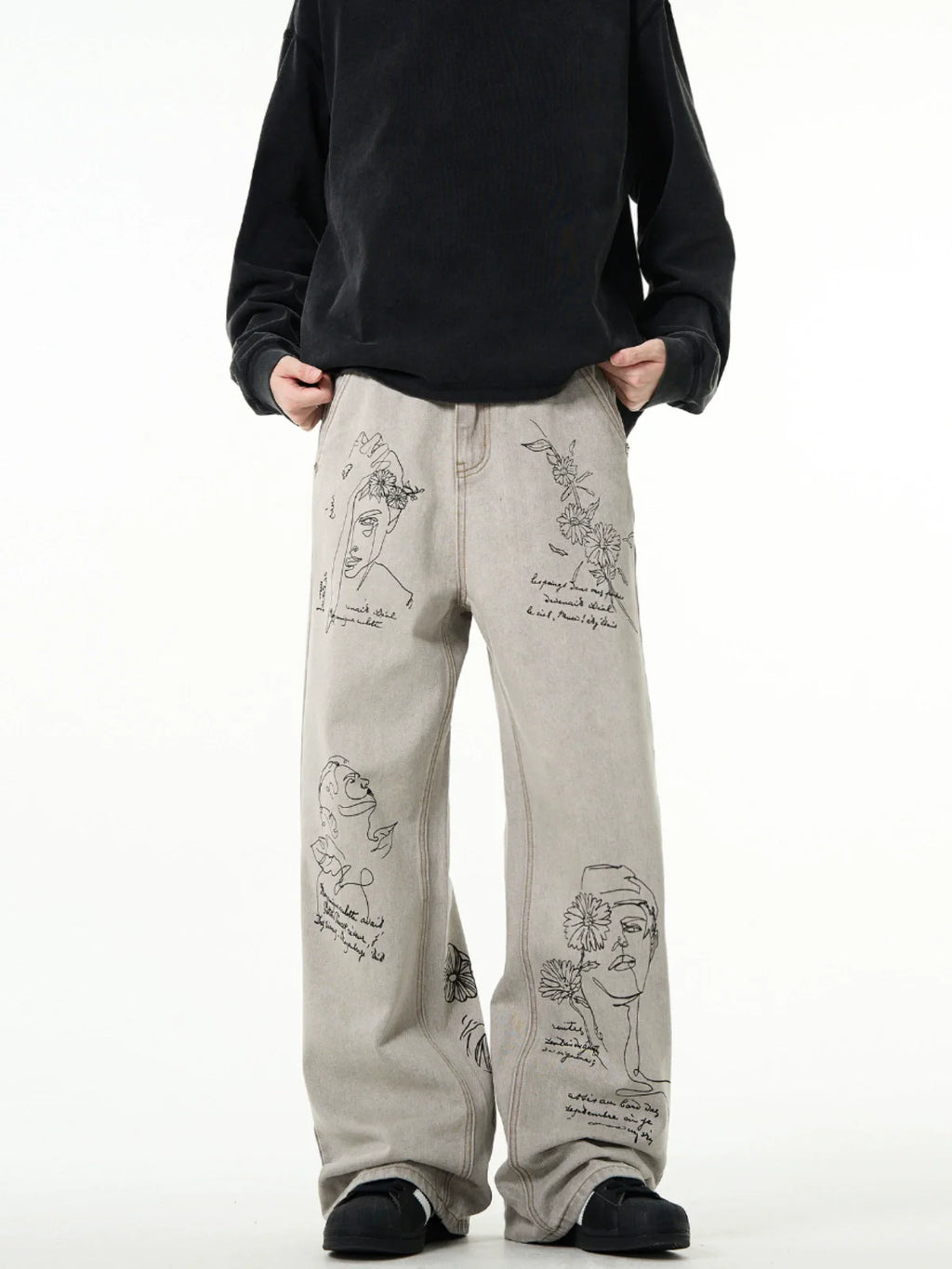 MADWITCH Script "Muse" Denim Jeans