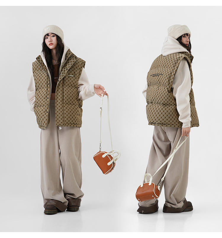 BJHG Monogram Print Puffer Vest