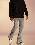 ICONSLAB Textured Spike Denim Jeans