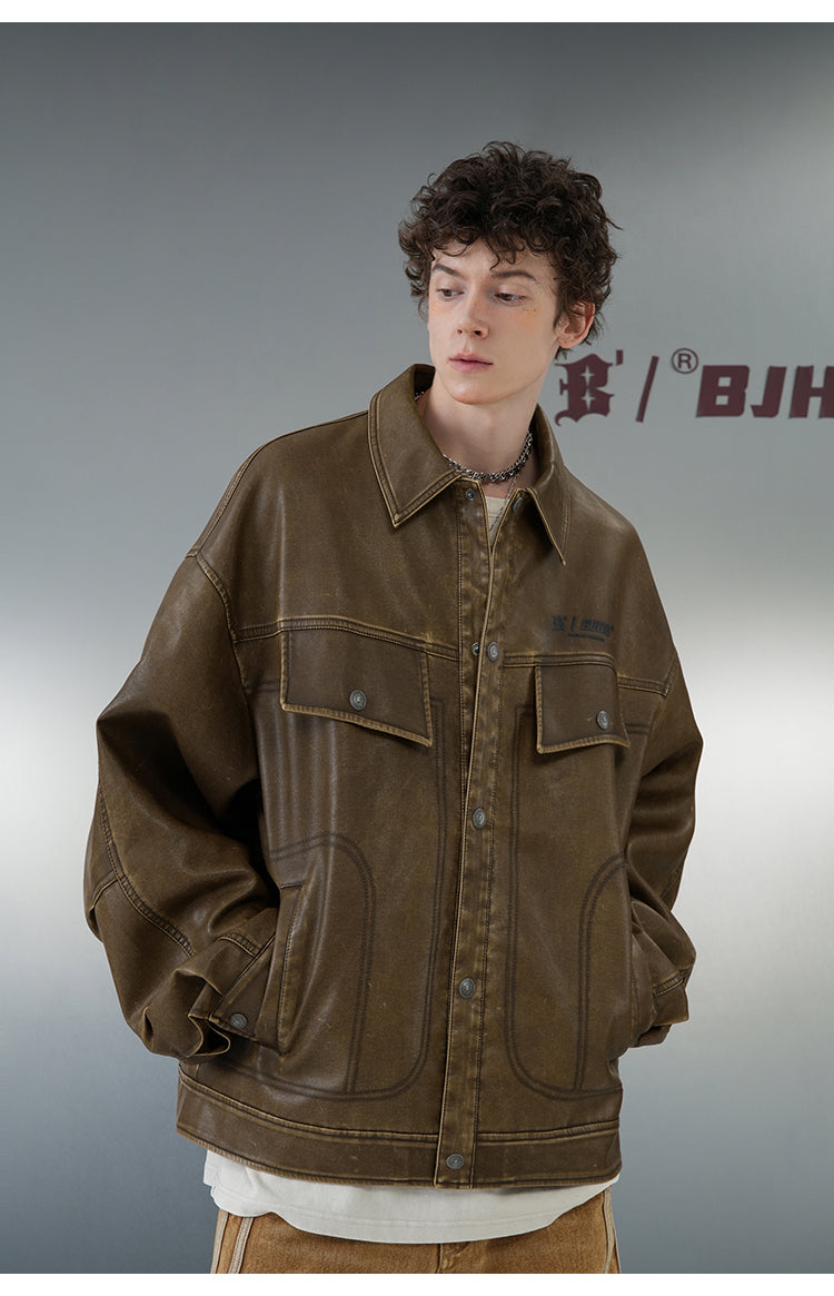 BJHG Vintage Motorcycle Jacket