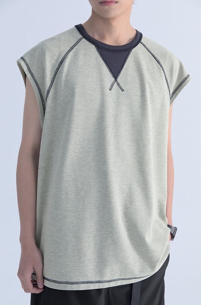 Mentmate Contrast Stitched Sleeveless Tee