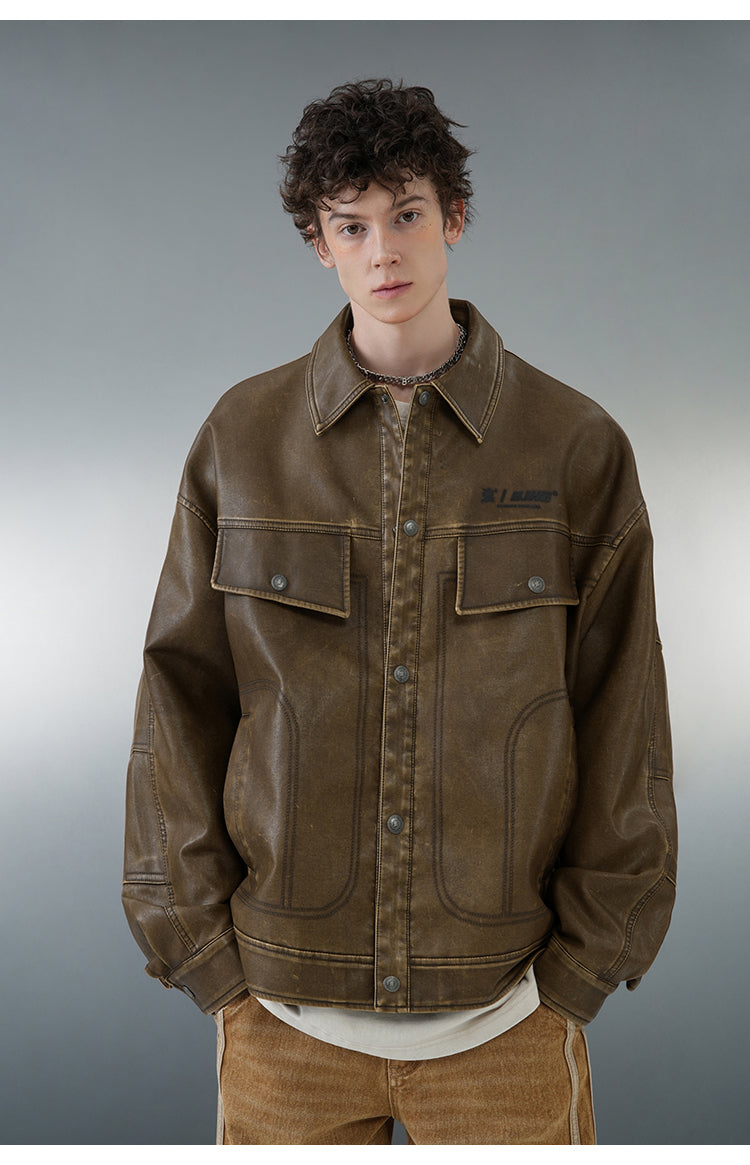 BJHG Vintage Motorcycle Jacket