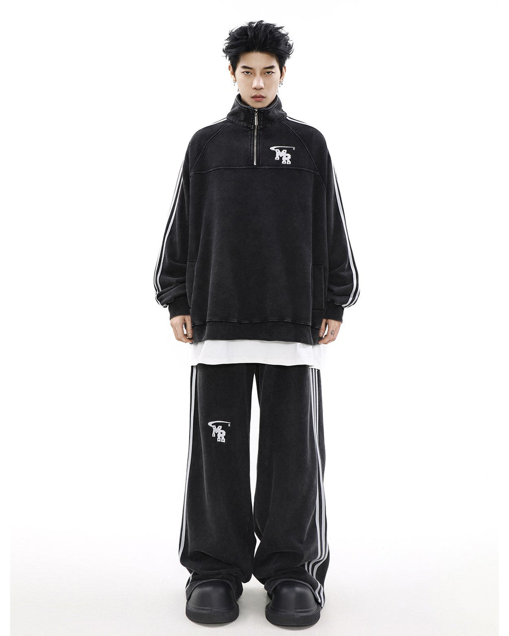 MRNEARLY Wide Leg Track Pants
