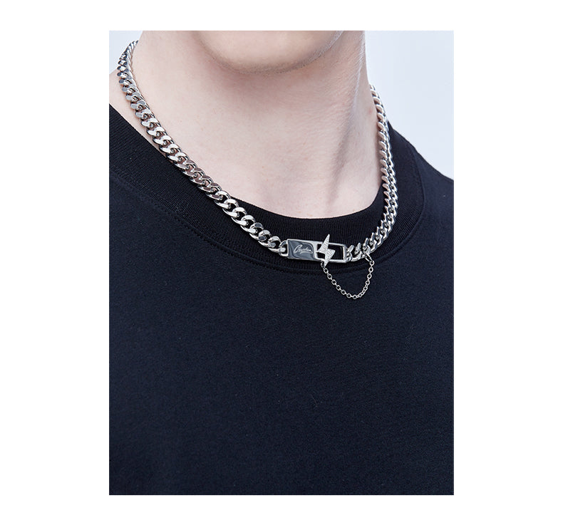 GUUKA "Lightning Bar" Double Chain Necklace