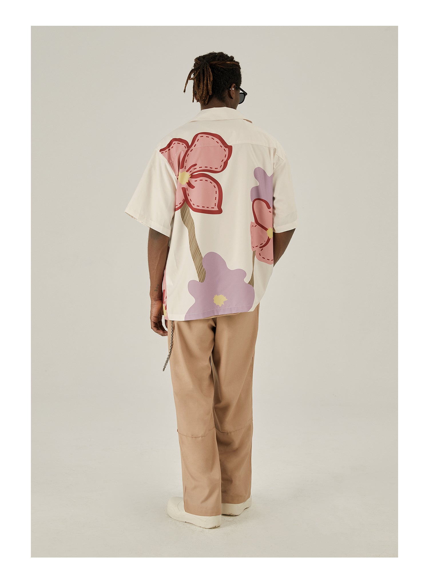 EMPTY REFERENCE Loose Floral Print Button-Up Shirt