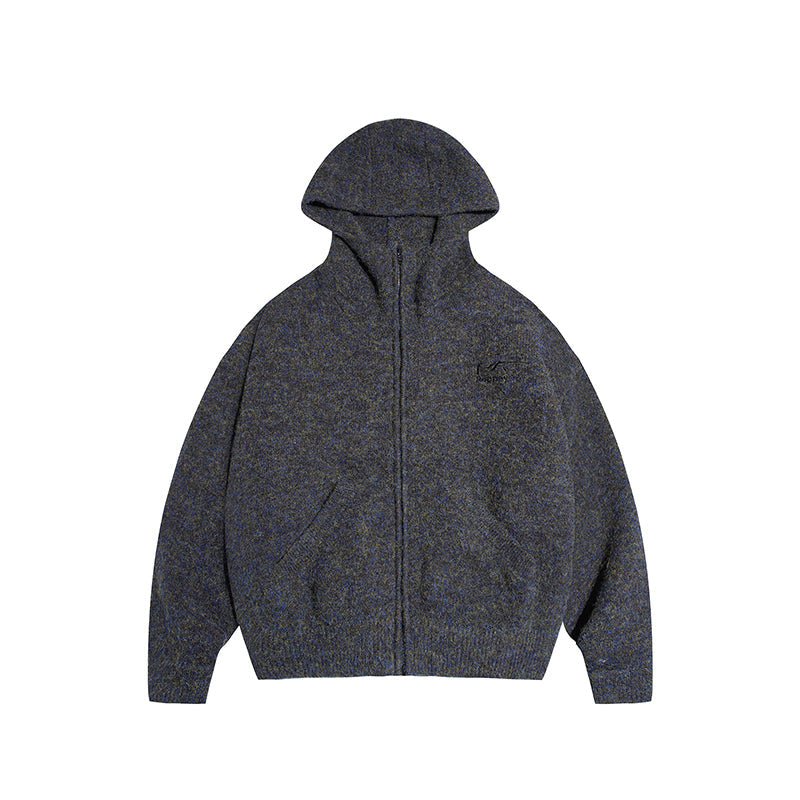 RAPPEYE Mohair Double Zipped Hooded Sweater