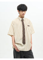 77F7GHT Striped Collar Shirt