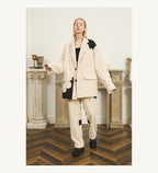 EMPTY REFERENCE Two-Tone Flower Corduroy Blazer