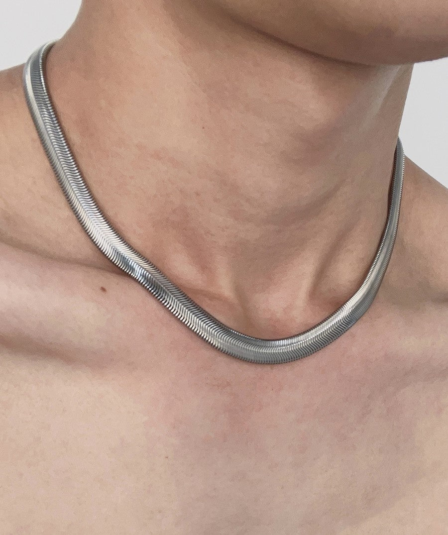 MINBIN Wide Snake Chain Necklace