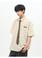77F7GHT Striped Collar Shirt