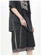 MRNEARLY Layered Zip Shorts