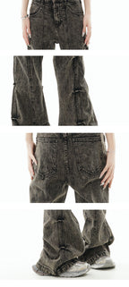 GCINIM Acid Wash Paneled Jeans