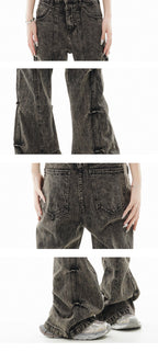 GCINIM Acid Wash Paneled Jeans