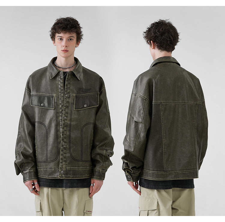 BJHG Vintage Motorcycle Jacket