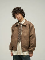 WLNEXT Distressed Faux Leather Jacket