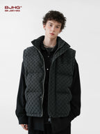 BJHG Monogram Print Puffer Vest