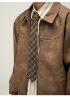 WLNEXT Distressed Faux Leather Jacket