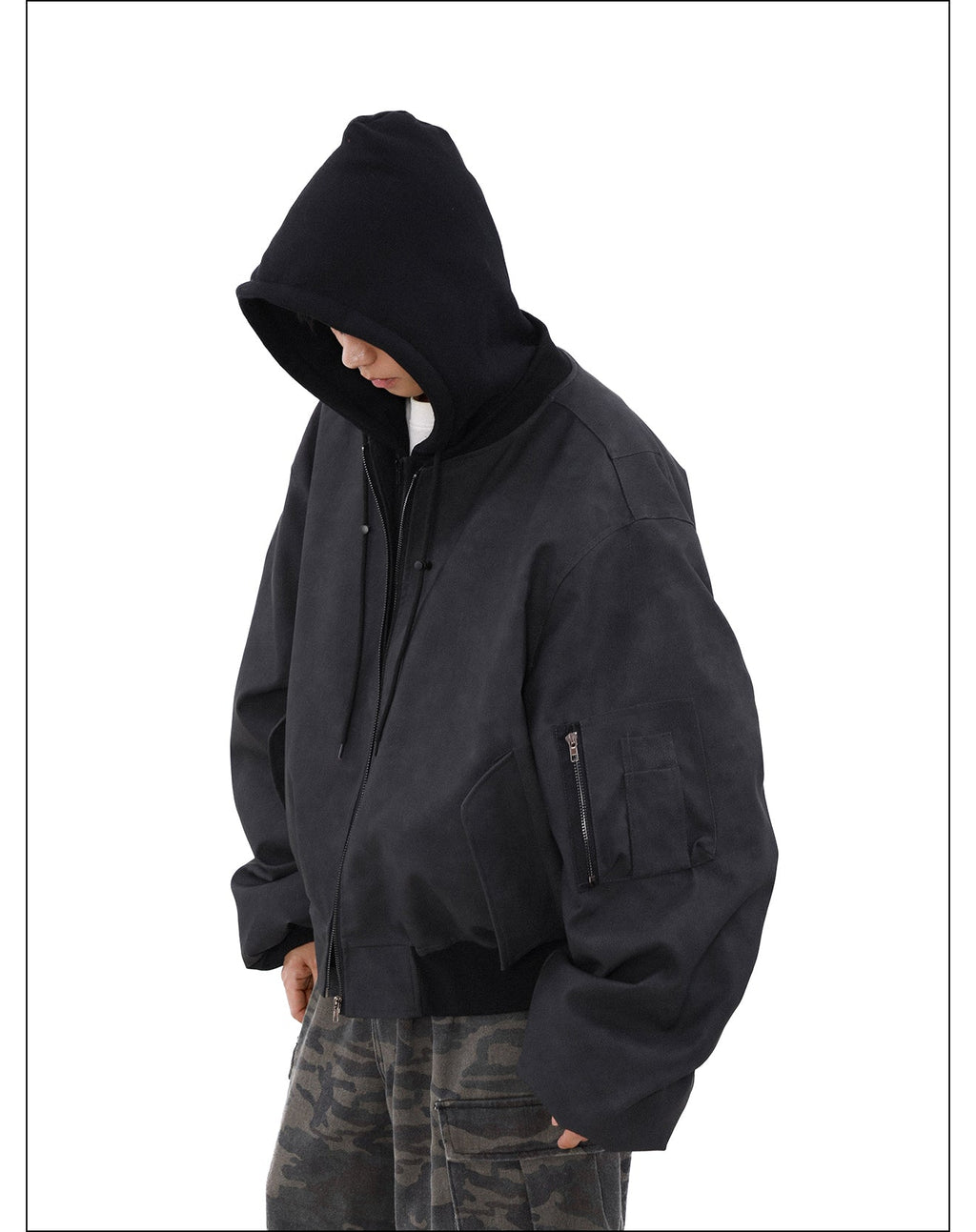 MRNEARLY Vintage Faded Bomber Jacket