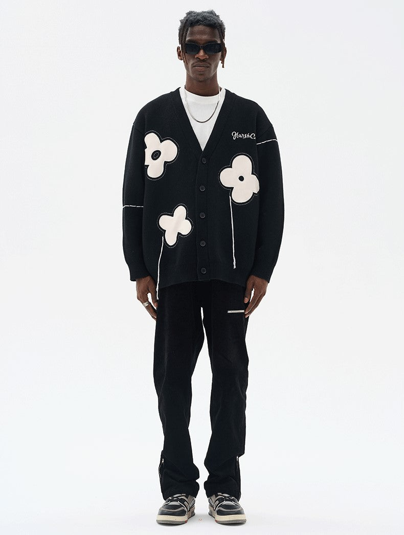 HARSH and CRUEL "Solitary Flower" Tassel Knit Cardigan