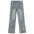 ICONSLAB Textured Spike Denim Jeans