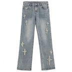 ICONSLAB Textured Spike Denim Jeans
