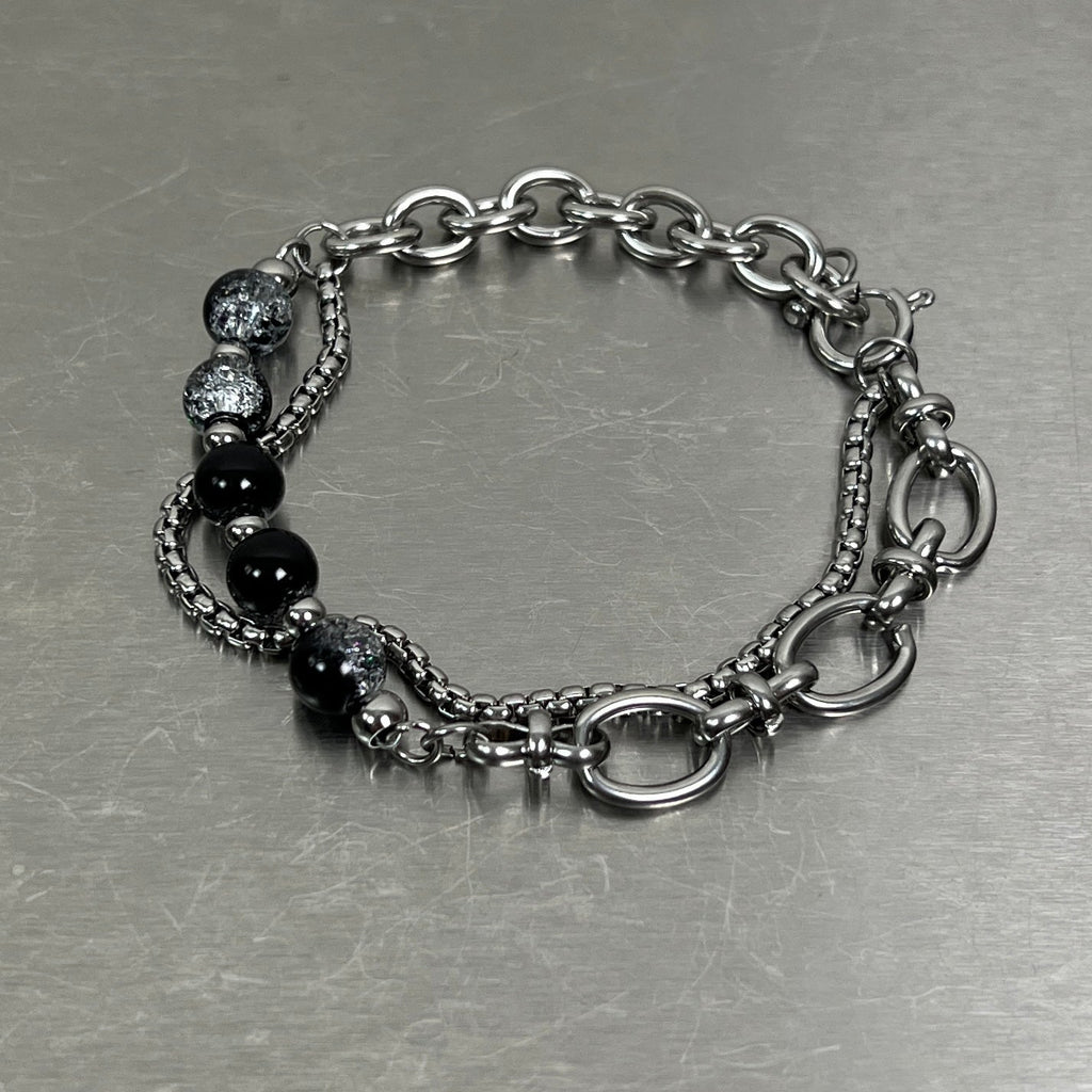 MINBIN Double-Layered Beaded Stone Bracelet