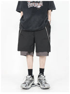 MRNEARLY Layered Zip Shorts