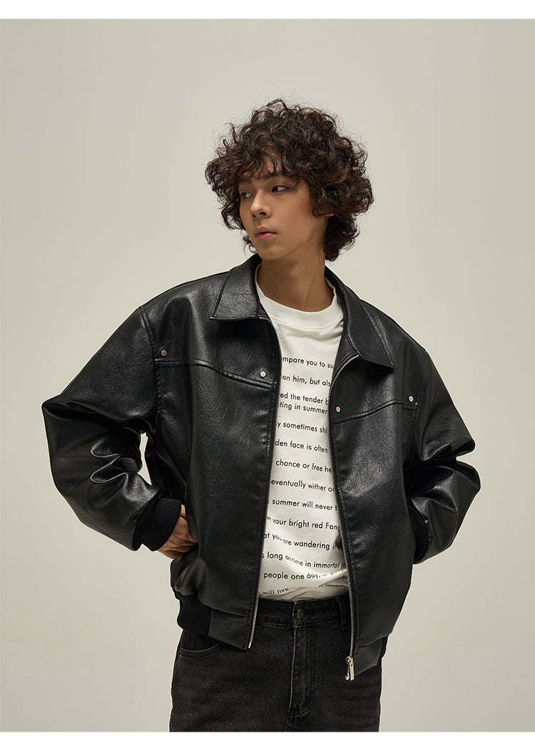 WLNEXT Distressed Faux Leather Jacket
