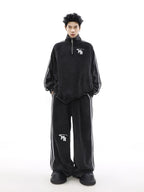 MRNEARLY Wide Leg Track Pants