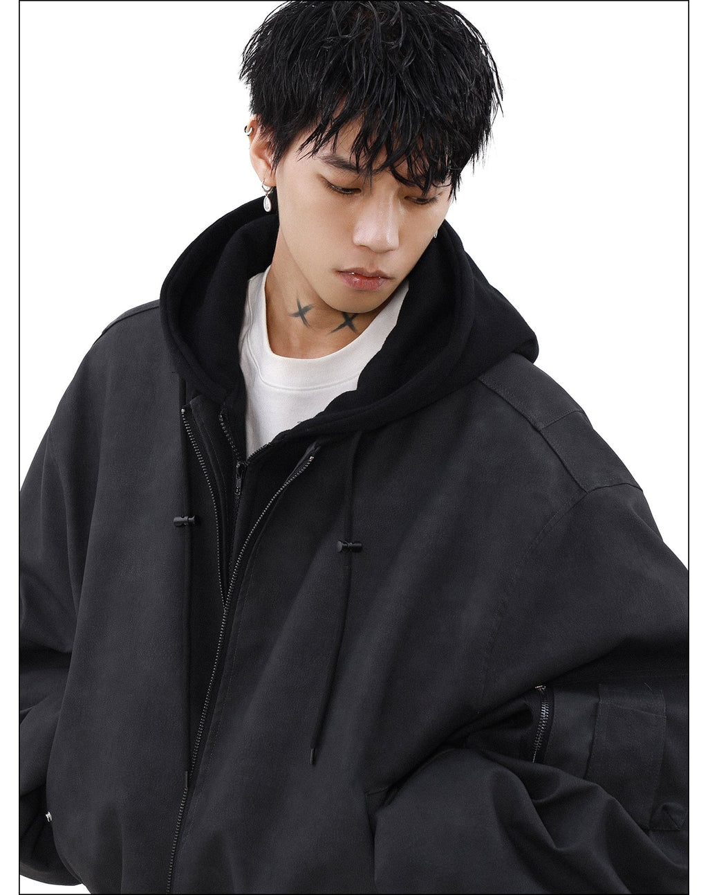 MRNEARLY Vintage Faded Bomber Jacket