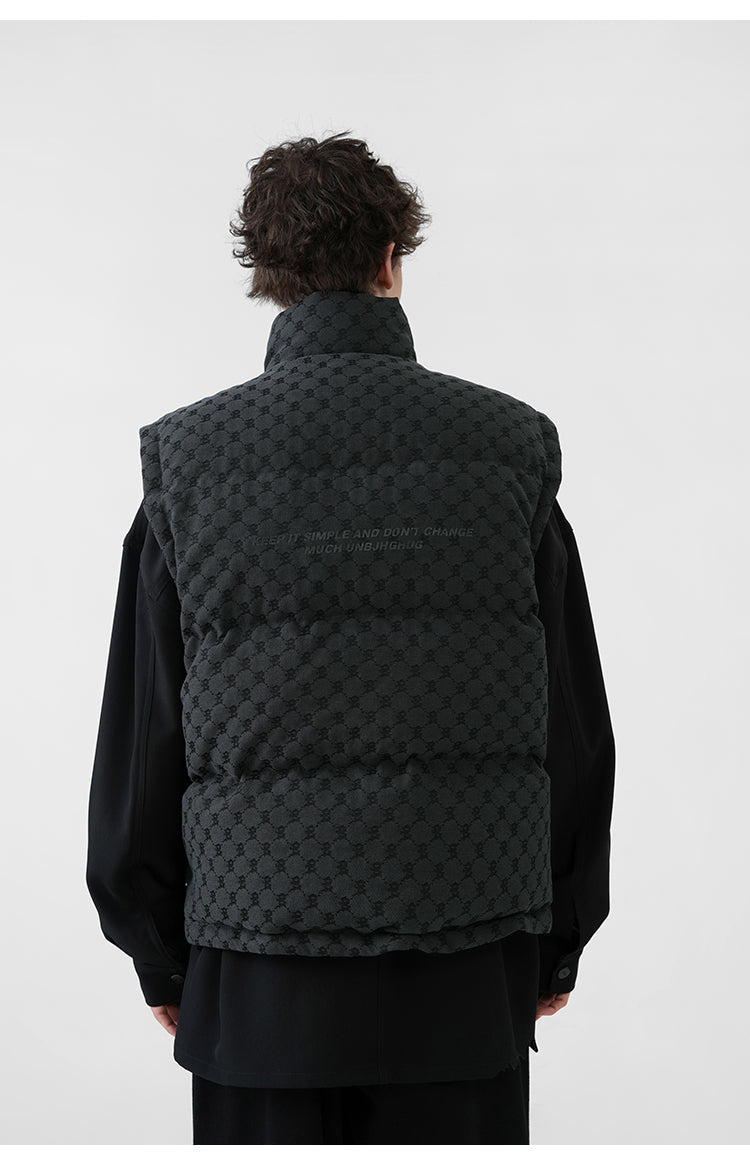 BJHG Monogram Print Puffer Vest