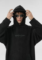BJHG Embroidered Thorns Suede Hoodie
