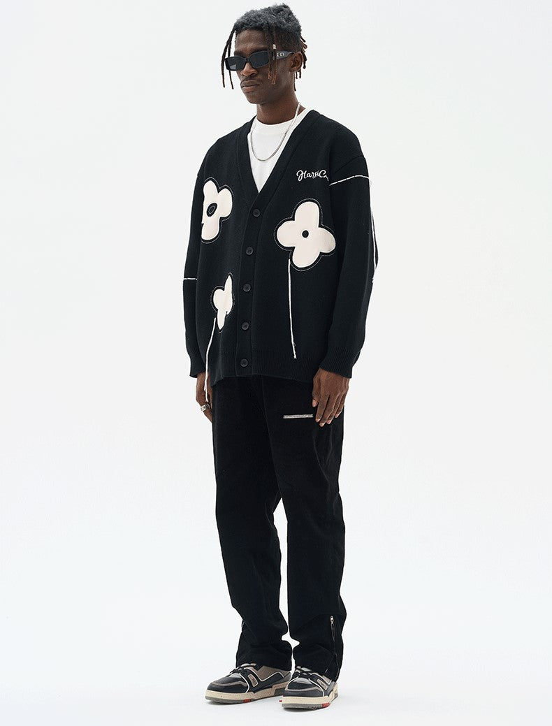 HARSH and CRUEL "Solitary Flower" Tassel Knit Cardigan