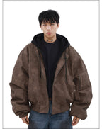 MRNEARLY Vintage Faded Bomber Jacket