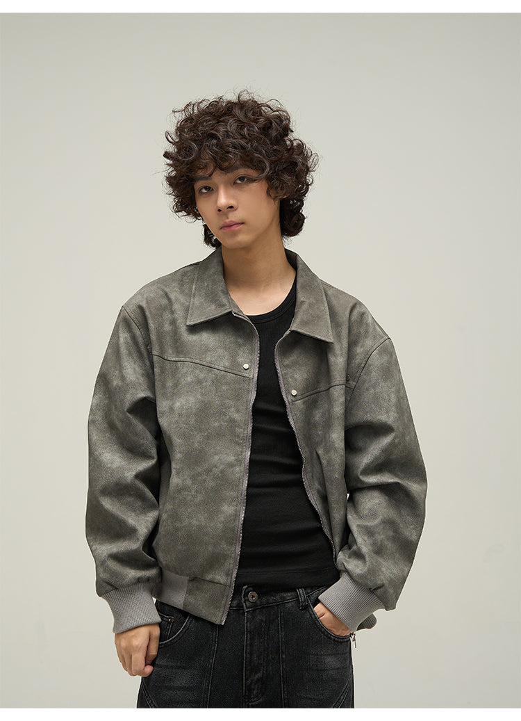 WLNEXT Distressed Faux Leather Jacket