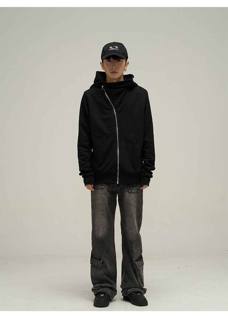 HJK Exclusive Asymmetrical Zip Hooded Jacket