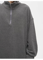 77F7GHT Quarter Zip Ribbed Fleece Jacket
