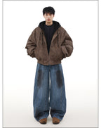 MRNEARLY Vintage Faded Bomber Jacket