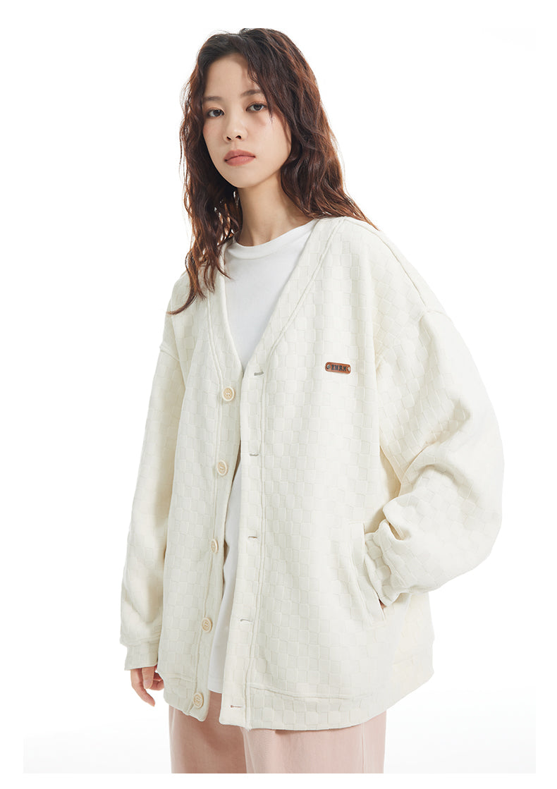 INRM Textured Check Cardigan