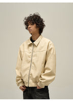 WLNEXT Distressed Faux Leather Jacket
