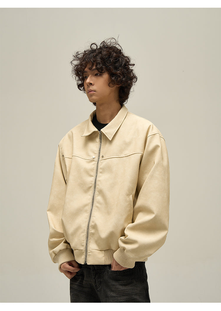 WLNEXT Distressed Faux Leather Jacket