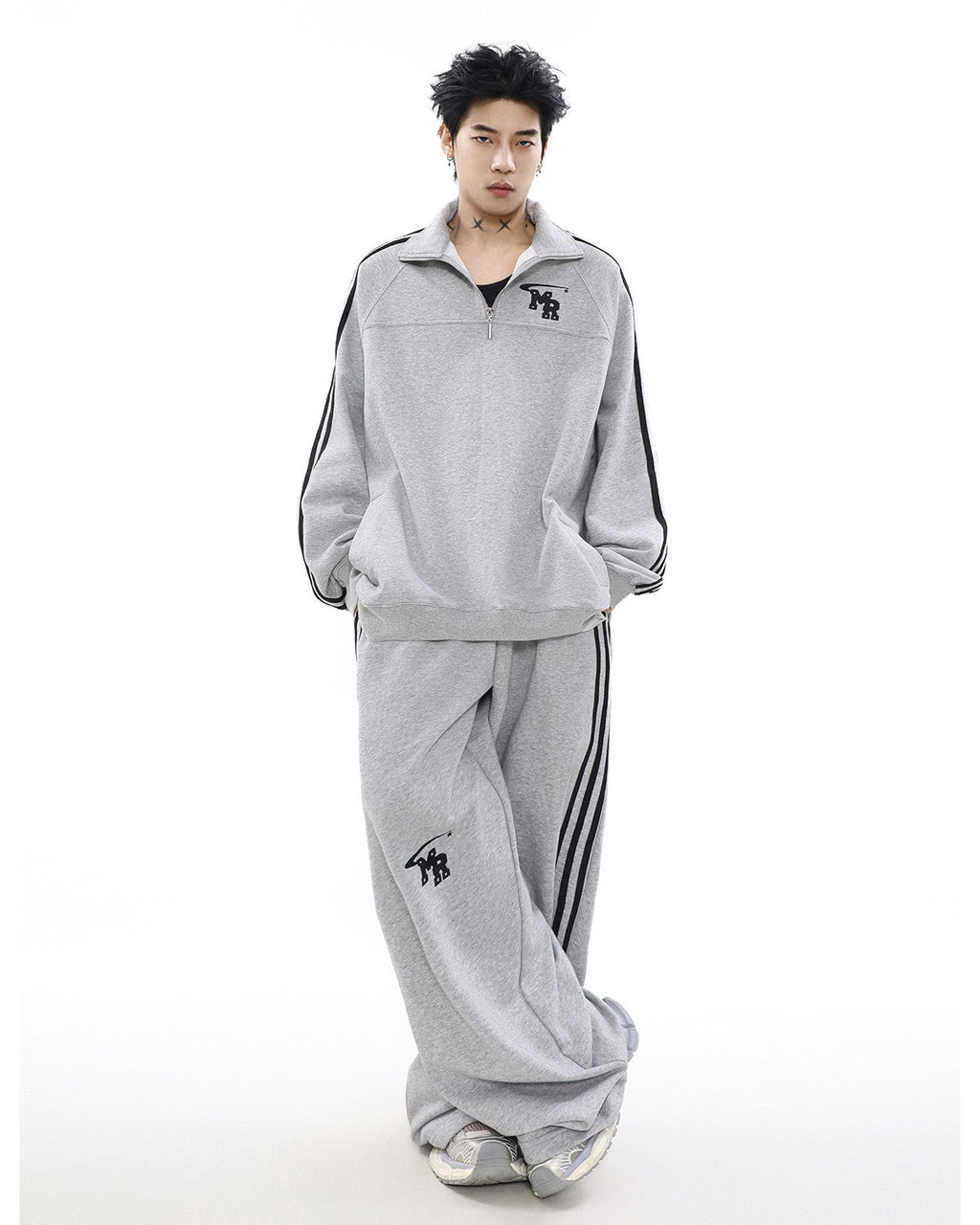 MRNEARLY Wide Leg Track Pants