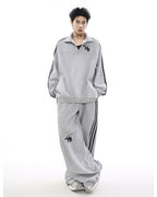 MRNEARLY Wide Leg Track Pants